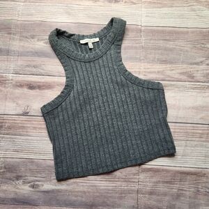 ⭐️ Express Gray Ribbed Crop Tank Top